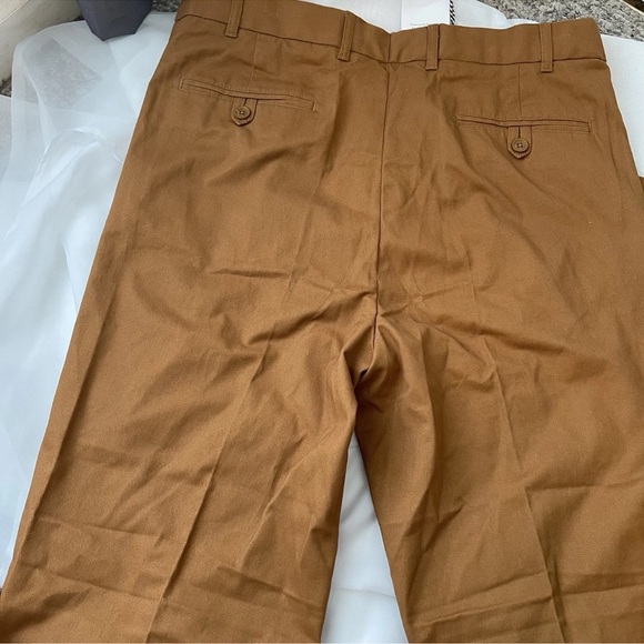 PETER CHRISTIAN Men's 36X 31 Orange/Brown 100% Cotton Single Pleated Dress Pants - Picture 5 of 5